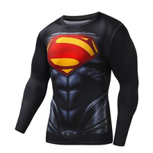 Load image into Gallery viewer, Compression Shirt Workout Training Fitness Men Cosplay Rashgard Plus Size Bodybuilding T shirt 3D Printed Superman Tops For Male